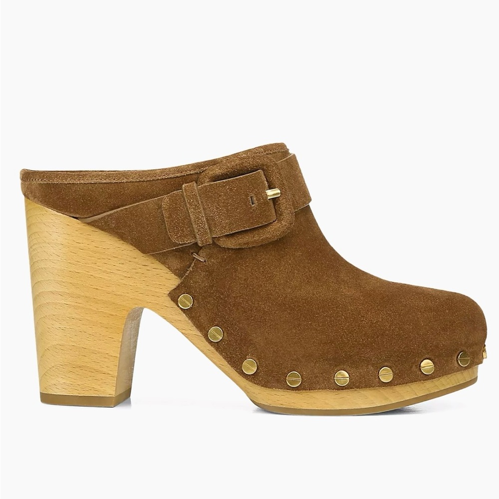 NEW Veronica Beard Women’s Suede Dacey Clog in Pecan